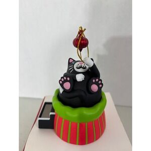 Hallmark Keepsake‎ 2018 Christmas Cat Ornament Magic Solar Motion Black Kitten